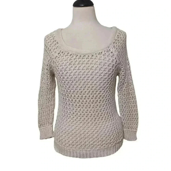 American Eagles Open Knit Cream Color Sweater Size medium - Picture 1 of 9